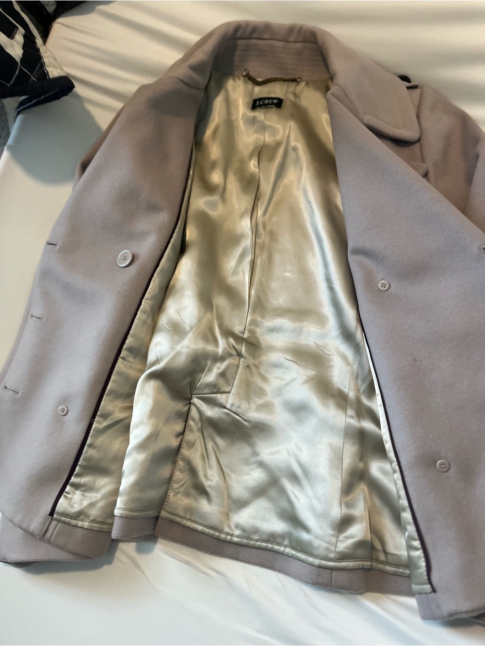 J. Crew Women's Double-Breasted Pea Coat in Light Taupe - Picture 12 of 15